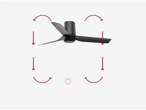 FARO 33834-Stropný ventilátor MINI PUNT TUB S čierna pr. 90 cm + diaľkové ovládanie