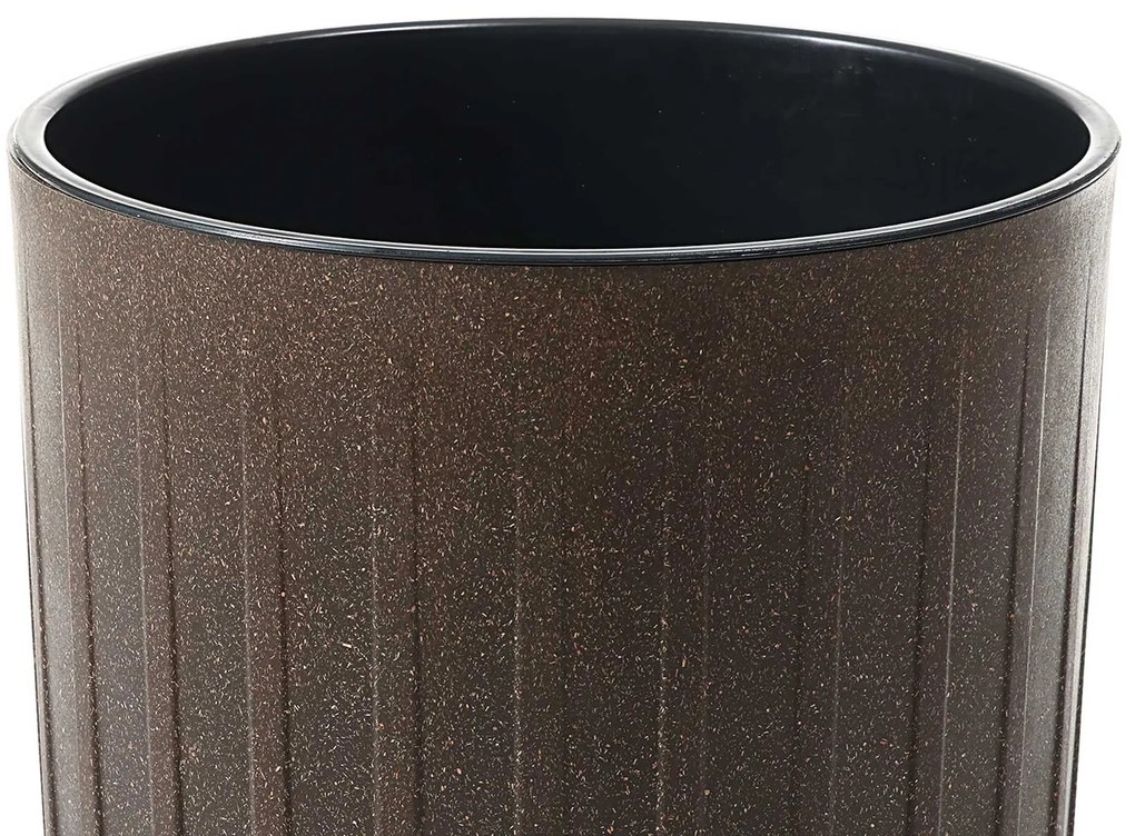 PLASTOVÝ KVETINÁČ STRIPPED ECO SADA 2KS 42X25 CM+ 51X30 CM TMAVOHNEDÁ