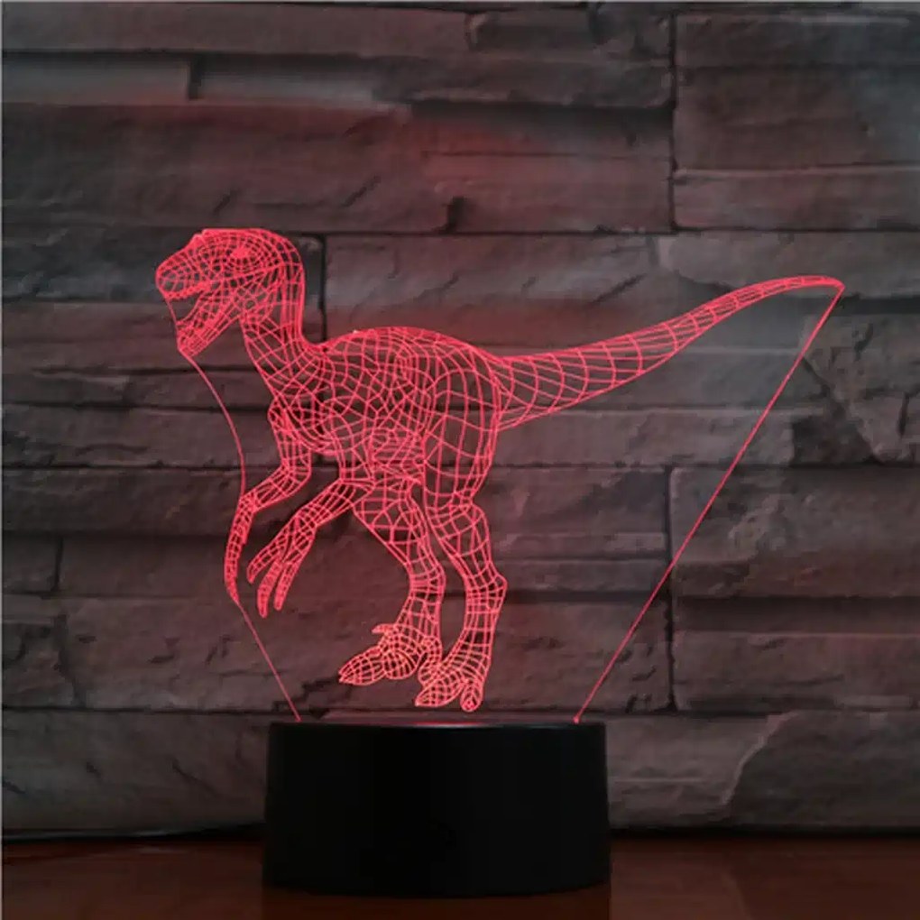 3Dmix 3DL-WD010 - 3D LED nočná lampa 3Dmix 3DL-WD - T-rex (Wood)