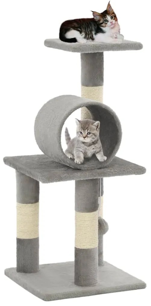 vidaXL Škrabadlo pre mačky so sisalovými stĺpikmi 65 cm sivé