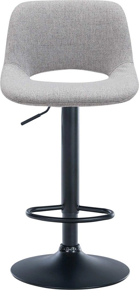 Barová stolička Camden - látka, čierny rám - Svetlo sivá