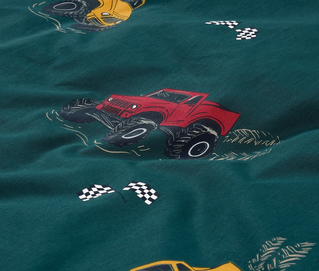 Detská posteľná bielizeň z renforcé, nákladiaky, štandardná veľkosť