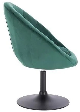 LuxuryForm DESIGN Kreslo VERA VELUR na čiernom tanieri - zelené