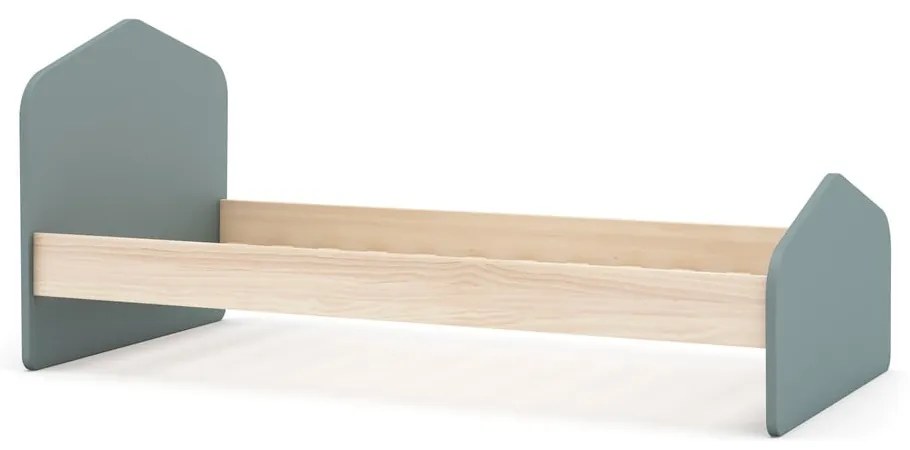 Detská posteľ v dekore borovice s roštom 90x190 cm v prírodnej farbe/sivozelená Estefania – Marckeric