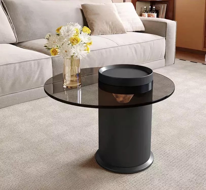 LuxuryForm DESIGN Konferenčný stolík MODENA 80 × 80 cm – hnedý, čierny (set)