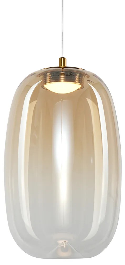Závesné svietidlo Vaso, 1x jantárové sklenené tienidlo, (fi 13cm), g