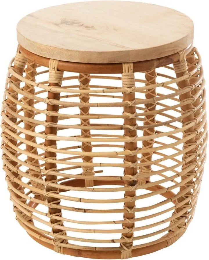Prírodný ratanový odkladací stolík Ana Rattan Natural - Ø 40*48 cm