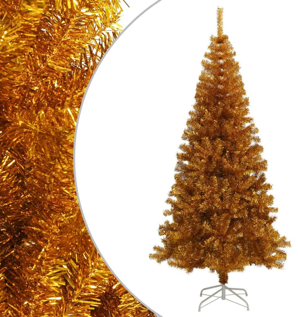 Umelý vianočný stromček s podstavcom zlatý 240 cm PET 329186