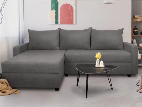 Univerzálna rohová sedacia súprava Brest, stredne šedá látka%
