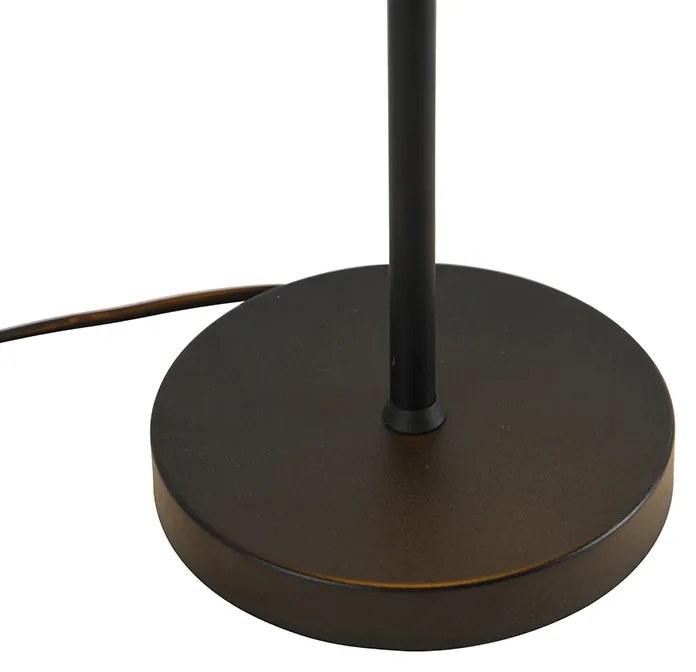 Retro stolná lampa čierna so zlatom - Magnax