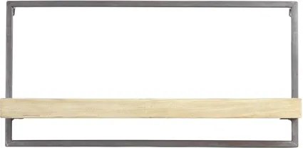 Nástenná drevená polička Maddison v kovovom ráme - 60*15*30 cm