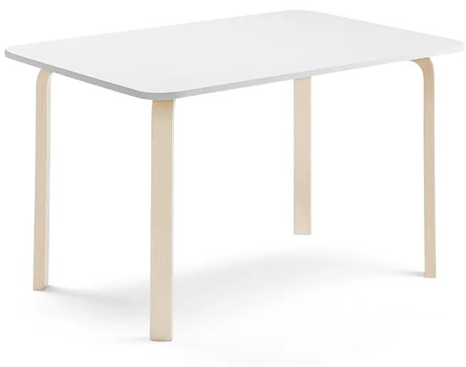 Stôl ELTON, 1400x700x710 mm, laminát - biela, breza