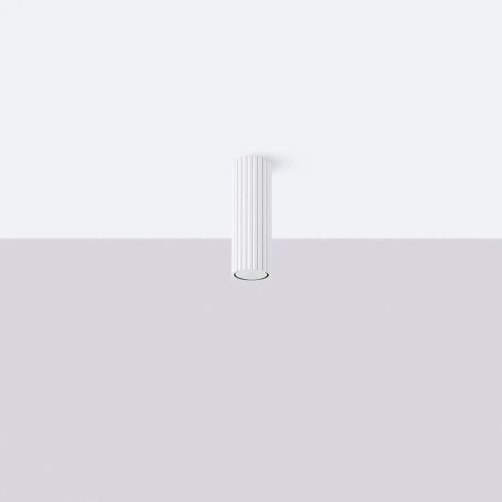 Stropné svietidlo Karbon, 1x biele kovové tienidlo, (20 cm)