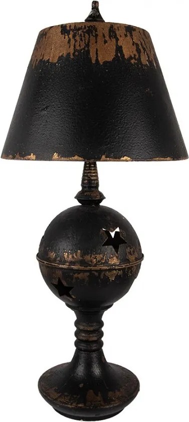Čierna antik kovová lampa Jallia - Ø 35*78 cm E27/ 1*60W