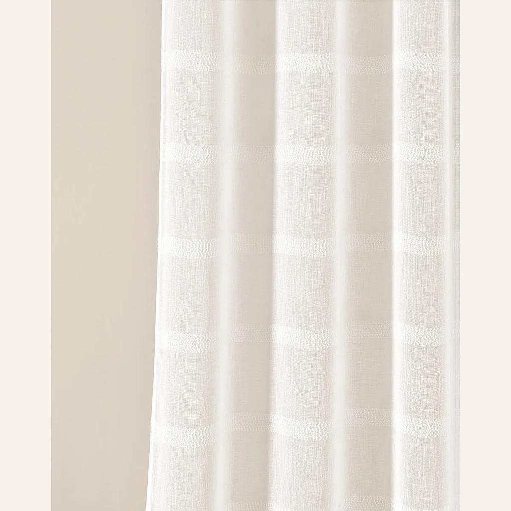 Jemne krémová záclona Maura so zavesením na kruhy 140 x 260 cm