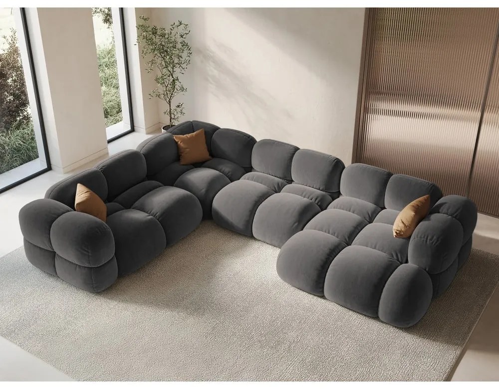 Sivá rohová pohovka (ľavý roh/do tvaru "U") Loretto – Cosmopolitan Design