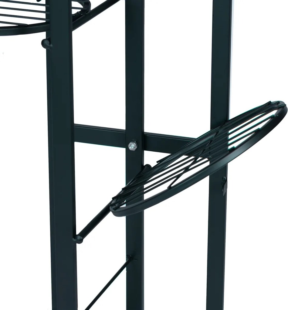 Kovový stojan na květiny OLYMP 6 polic černý