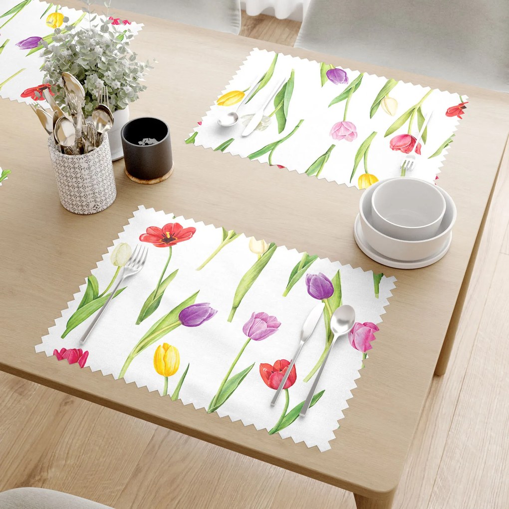 Goldea prestieranie na stôl teflónové - farebné tulipány - sada 2ks 30 x 40 cm
