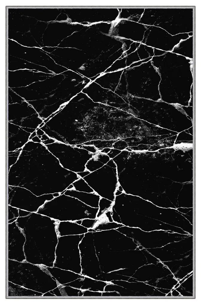 Koberec Black Marble 80x150 cm čierny
