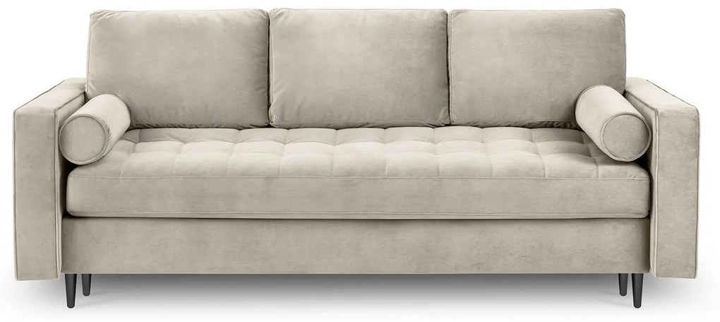 Rozkladacia zamatová pohovka s úložným priestorom Romeo 225 × 100 × 96 cm