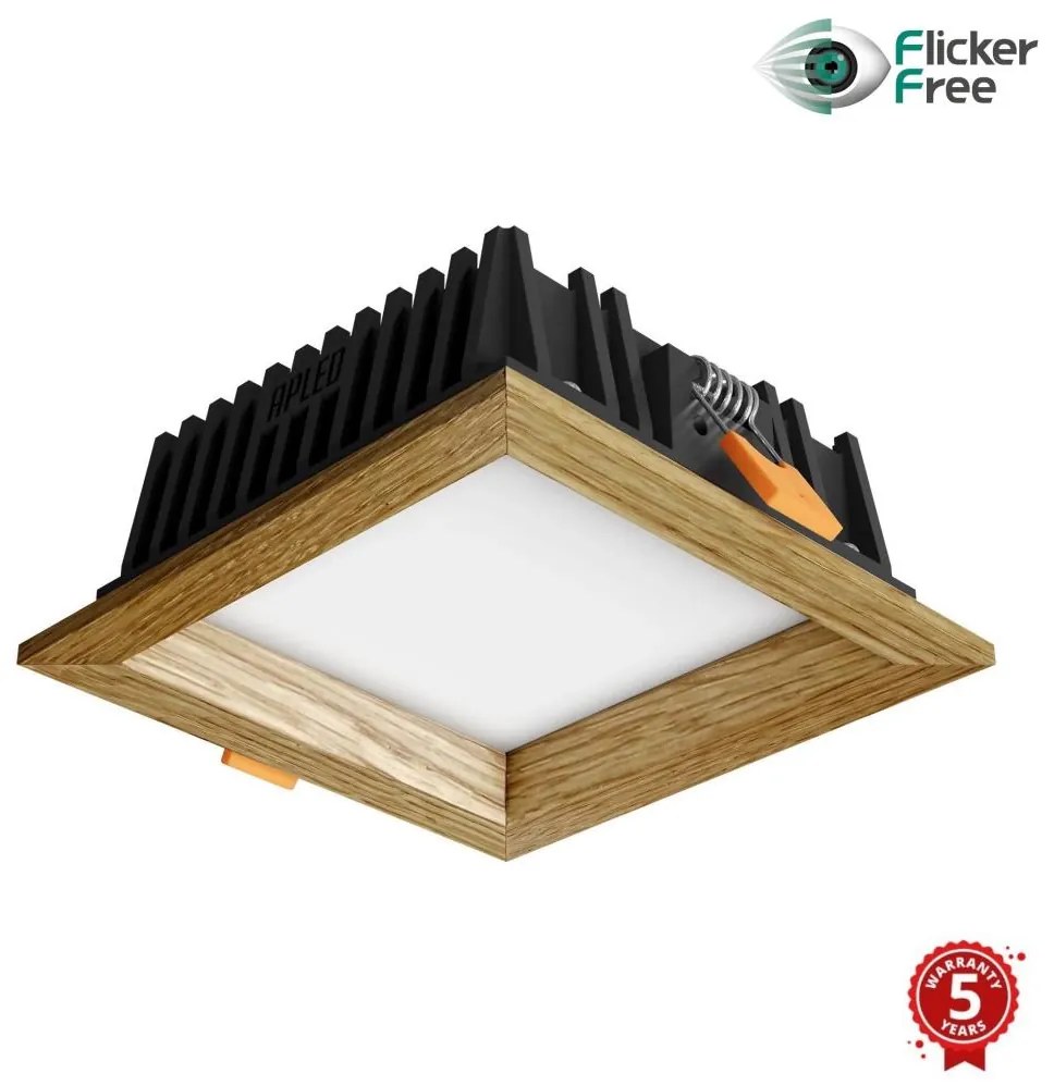 APLED - LED Podhľadové SQUARE WOODLINE LED/6W/230V 4000K 12x12 cm dub masív AP0197