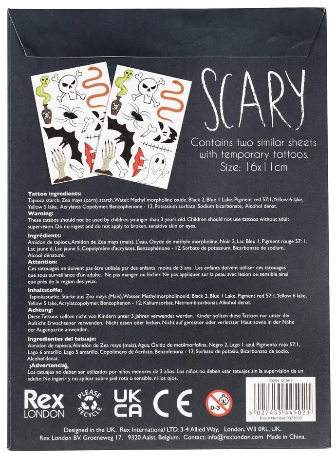 Detské tetovanie Scary – Rex London