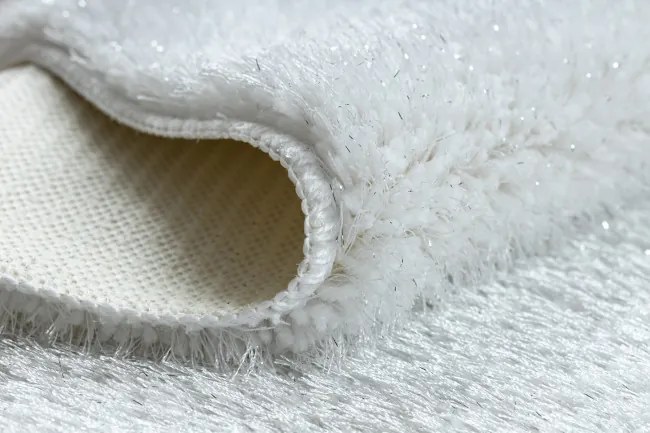 Kúpeľňový koberček SYNERGY glamour / lurex, biely