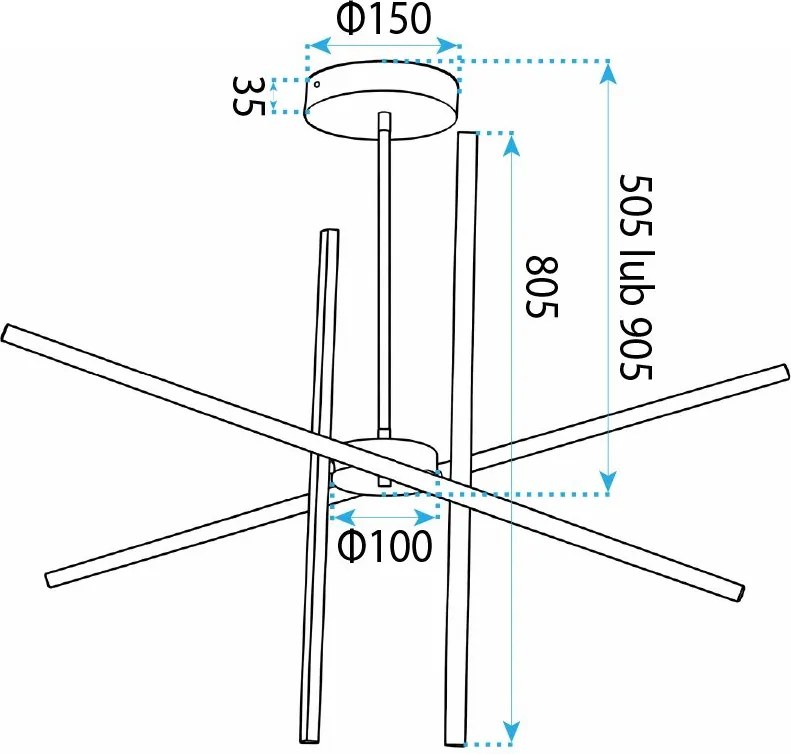 Toolight Toolight, LED stropné svietidlo, 40W, 4000K, 2000lm, APP1929-CP, čierna, OSW-66068
