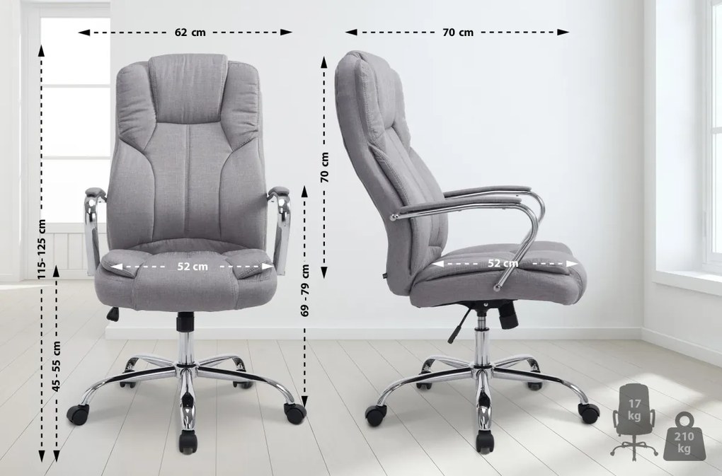 Design-Shop Kancelárska XXL stolička Xanthy látka - Sivá