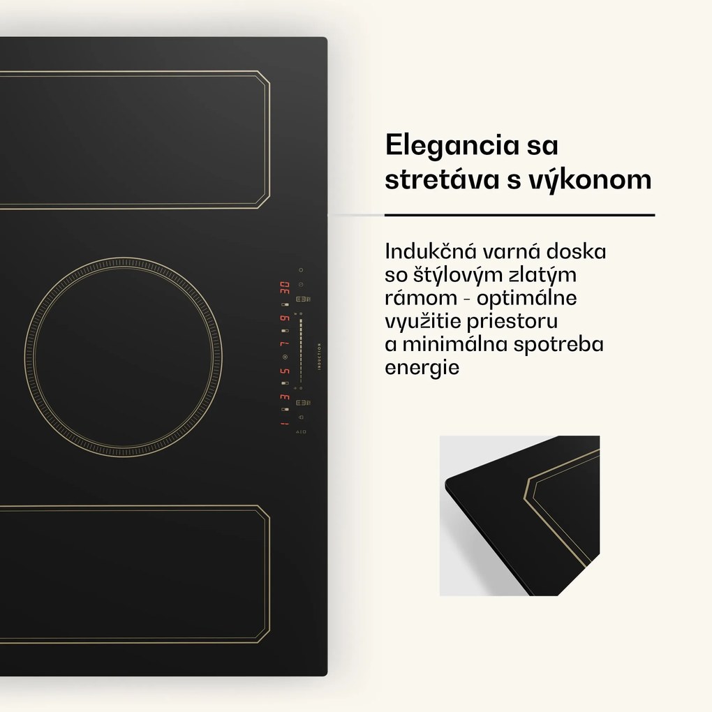 Klarstein Victoria 5 Flex, vstavaná indukčná varná doska, 7400 W, 2 x Flexzone, časovač