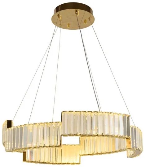 LED Stmievateľný luster na lanku LED/40W/230V 3000-6500K zlatá + diaľkové ovládanie