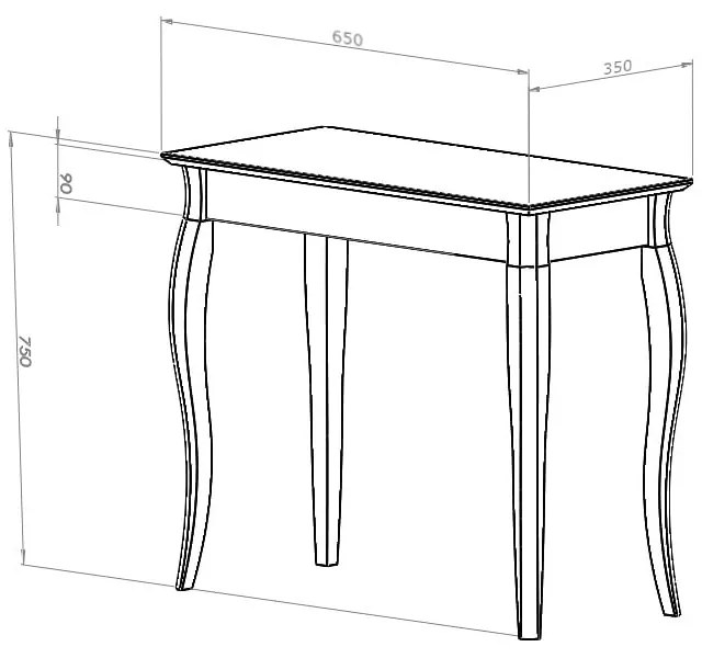 Grafitovosivý konzolový odkladací stolík Ragaba Console, dĺžka 65 cm