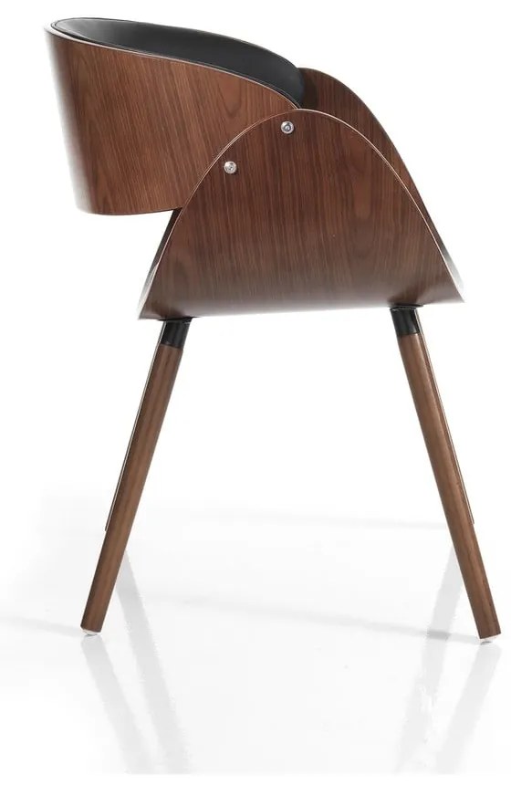 Čierne/tmavohnedé čalúnené jedálenské kreslo s podrúčkami Visby Evo – Tomasucci