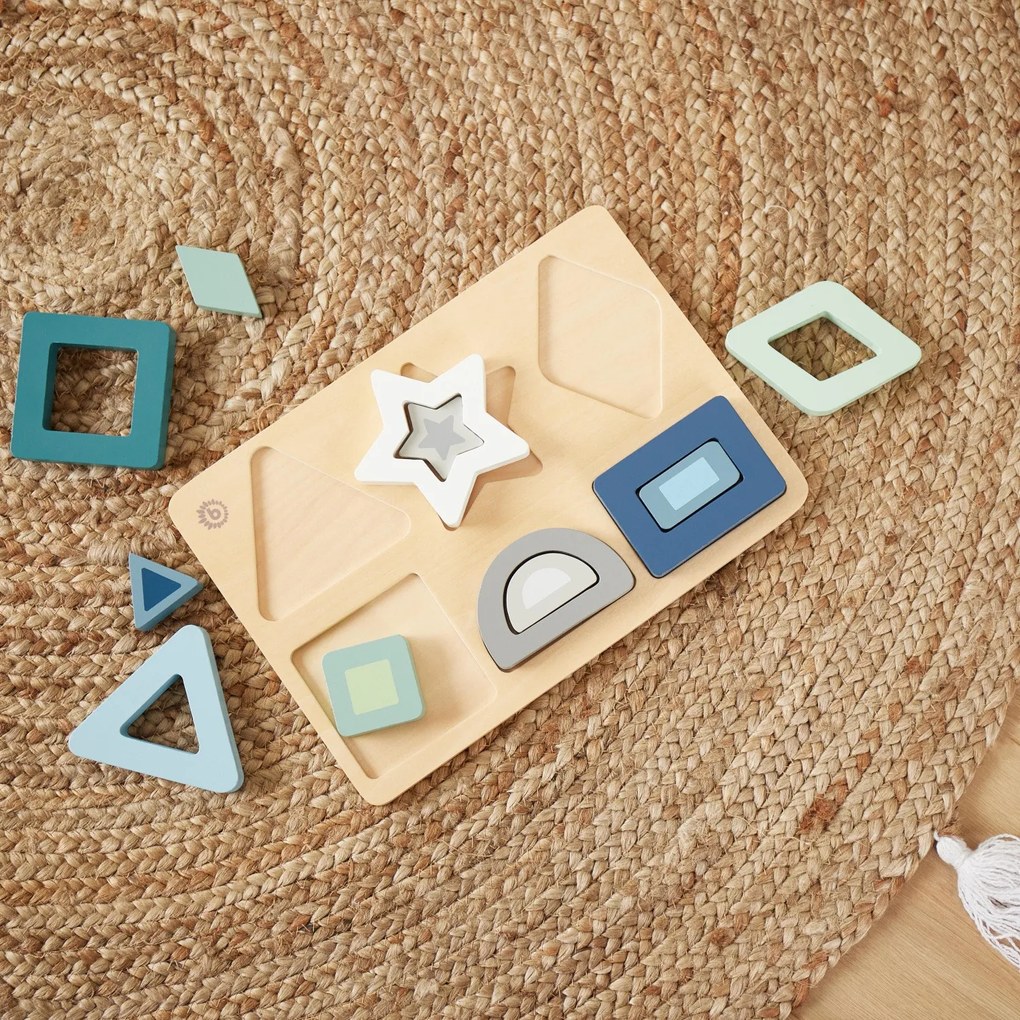 Bieco - Drevené vkladacie puzzle - tvary