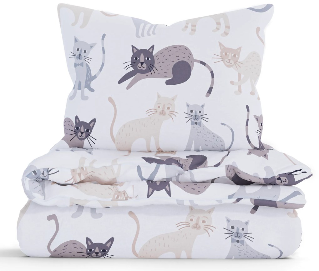 Bavlnené obliečky Renforcé do postieľky – Mačičky