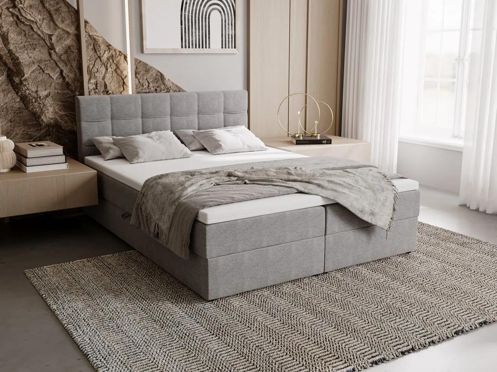 Čalúnená posteľ 160x200 ELSIE 1 s úložným priestorom - šedá
