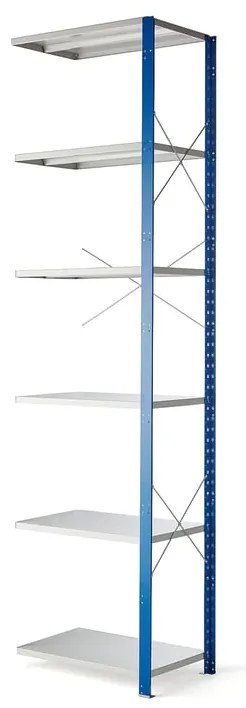 Kovový regál MIX, prídavná sekcia, 3000x800x500 mm