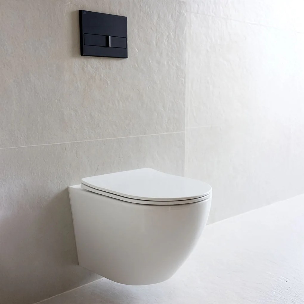 Geberit Geberit, závesný set pod omietku Duofix Delta + závesná WC misa Desna s toaletným sedadlom z duroplastu, Vortex splachovanie, biela lesklá, LAV-SETDESNAGEB