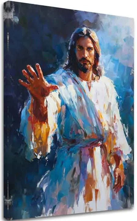 Ježiš Svetla | domaľovaný akrylom a zlatými plátkami