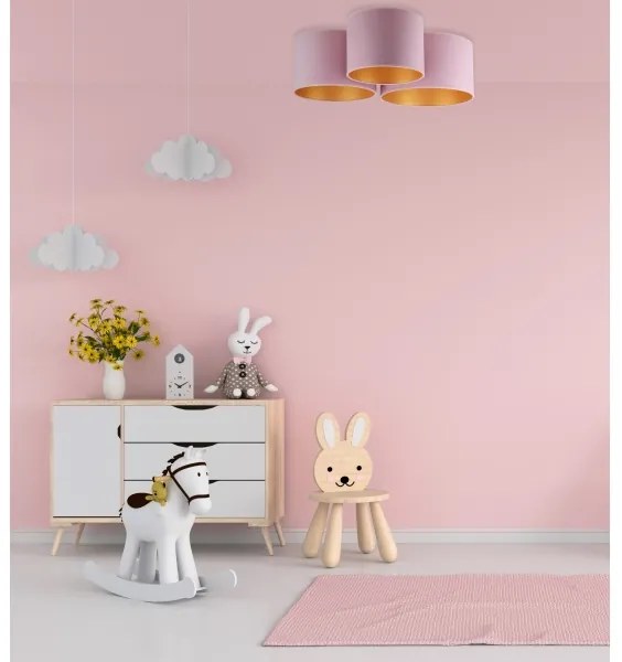 Duolla - Stropné svietidlo ROLLER TRIO 3xE27/60W/230V ružová