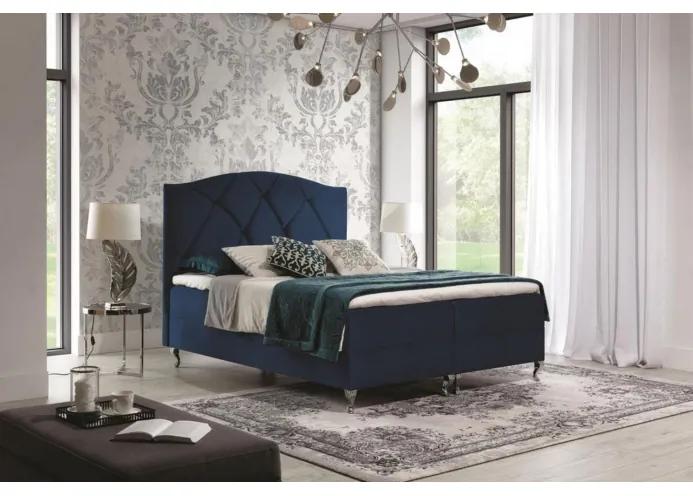 Kontinentálna posteľ 180x200 BENITA - modrá + topper ZDARMA