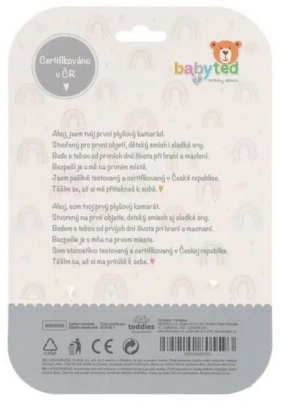 Usínačik babyted Zajačik, hryzátko, hrkálka plyš 25 x 25 cm, fialová