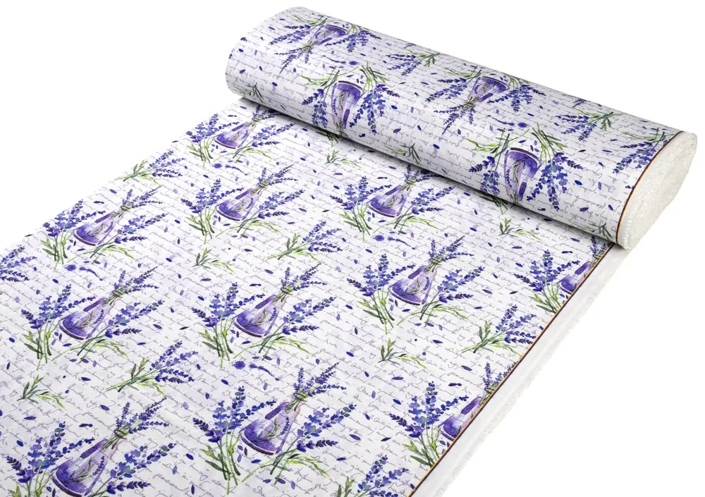 Biante Dekoračný oválny obrus PML-082 Vetvičky levandúľ s vázičkami 120x160 cm