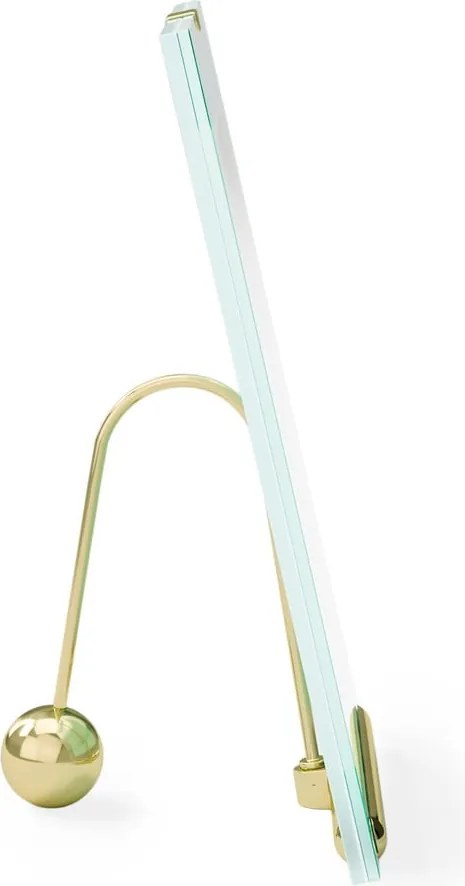 Sklenený stojací rámček v zlatej farbe 19x23 cm Flute – Umbra