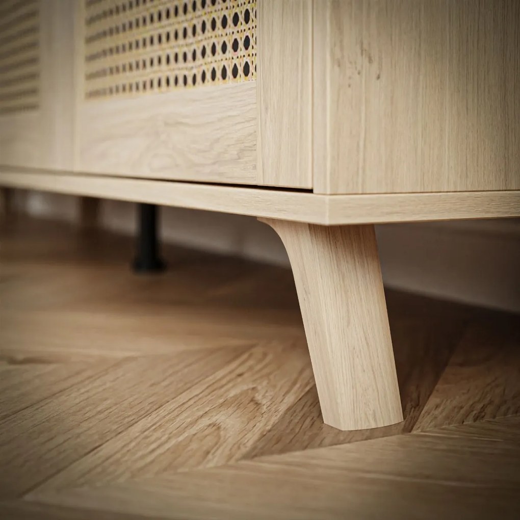 KOMODA THEO S VIEDENSKÝM VÝPLETOM DUB PUCCINI PVC 154 cm