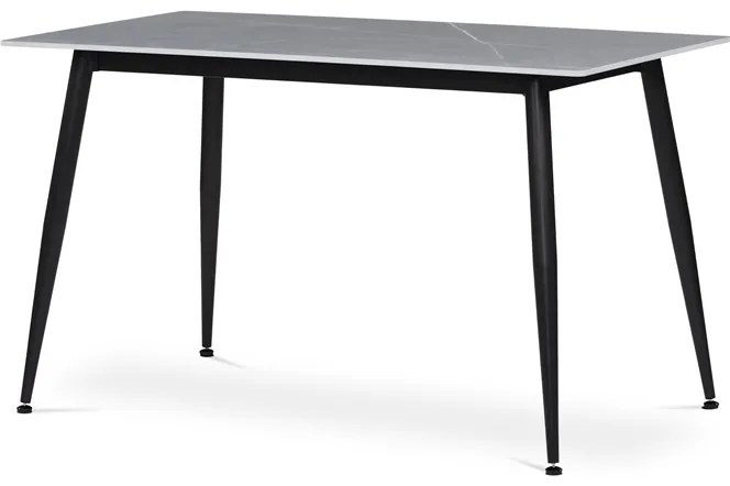 Autronic BONTEC Jedálenský stôl 130x70cm, keramika, mramor, HT-403M GREY Farba: Biela