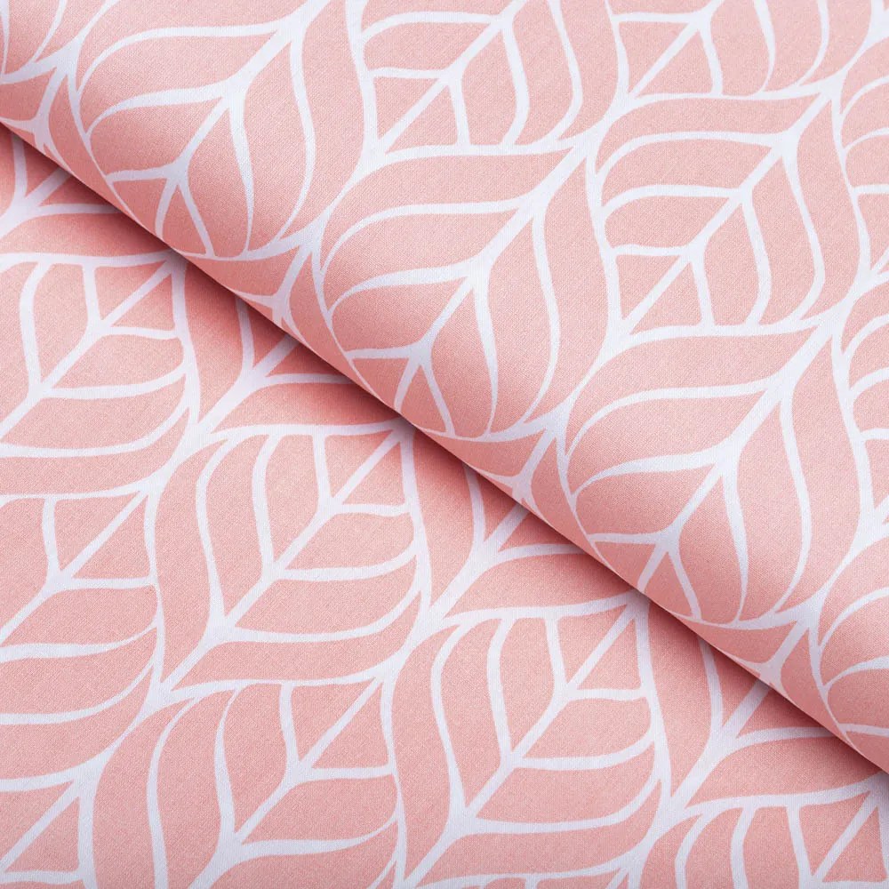 Biante Detské bavlnené posteľné obliečky do postieľky Sandra SA-211 Listy na staroružovom Do postieľky 90x140 a 50x70 cm