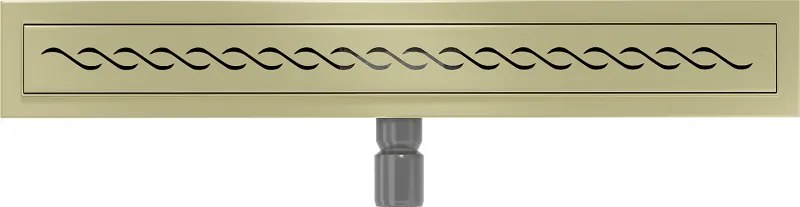 Mexen Flat, lineárny podlahový žľab 60 cm, M18, zlatá matná, 1A23060-15