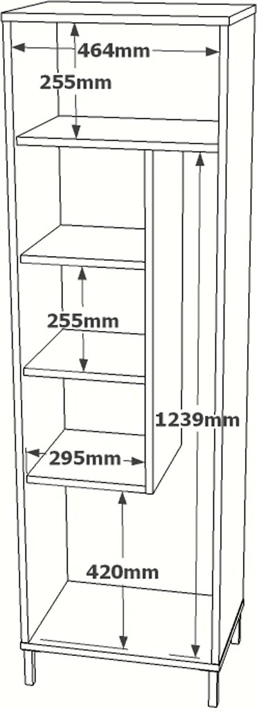 Kúpeľňová skrinka Houseland Kira biela/dub Wotan