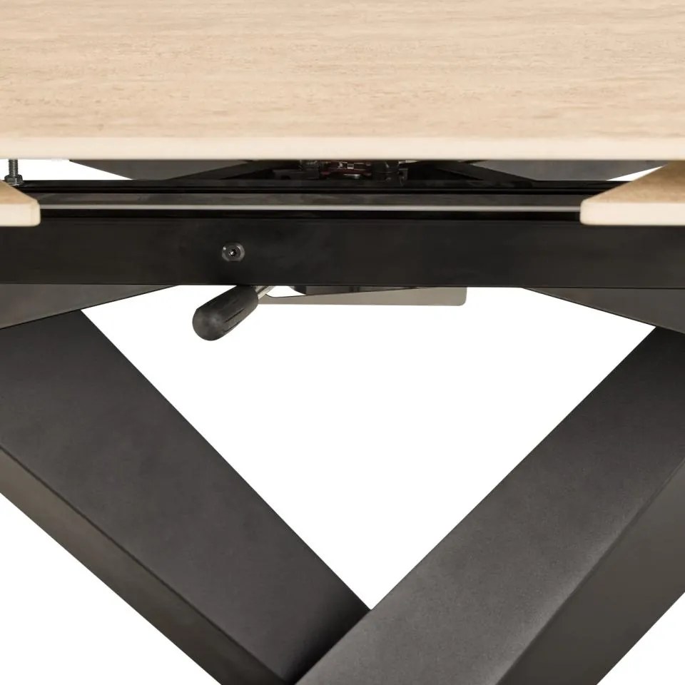 Rozkladací jedálenský stôl Morella 120/180 cm béžový/čierny